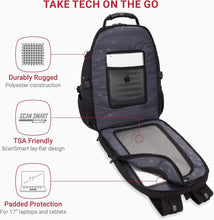 Load image into Gallery viewer, Multi-Functional Black Laptop Backpack with Padded Tablet Pocket - 31L Size