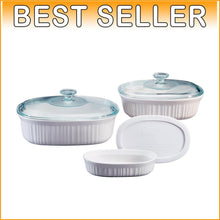 Load image into Gallery viewer, 6-Piece Ceramic Bakeware Set in French White - Oven, Microwave &amp; Dishwasher Safe