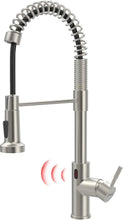 Load image into Gallery viewer, Touchless Brushed Nickel Kitchen Faucet with Pull-Down Sprayer - 360° Swivel