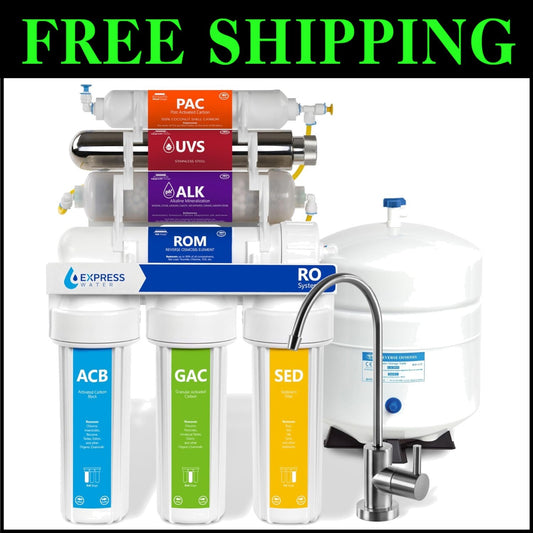 Compact RO Water Filtration System with UV & Alkaline Technology - 4 Gallon Tank