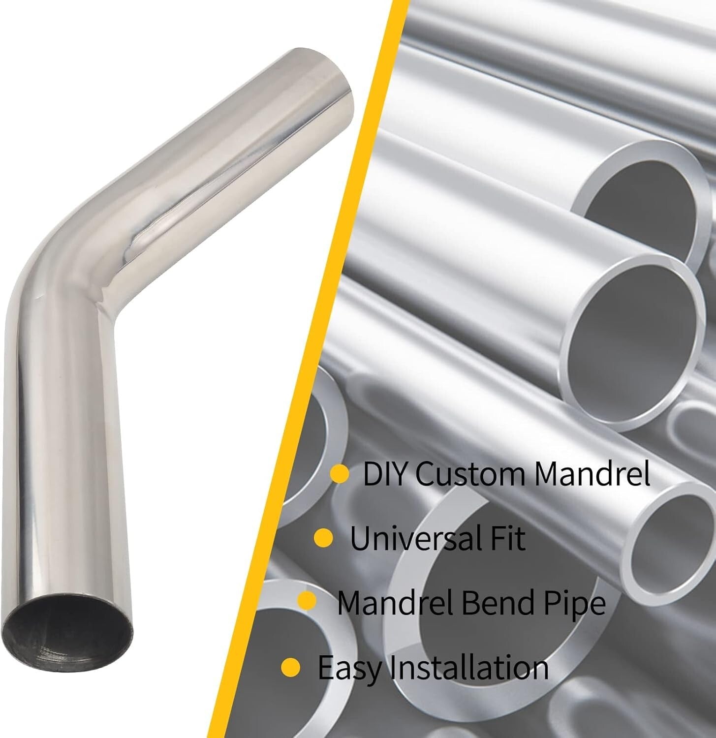 DIY Customizable 2.5 Inch Polished Mandrel Exhaust Pipe - Bolt-On Installation
