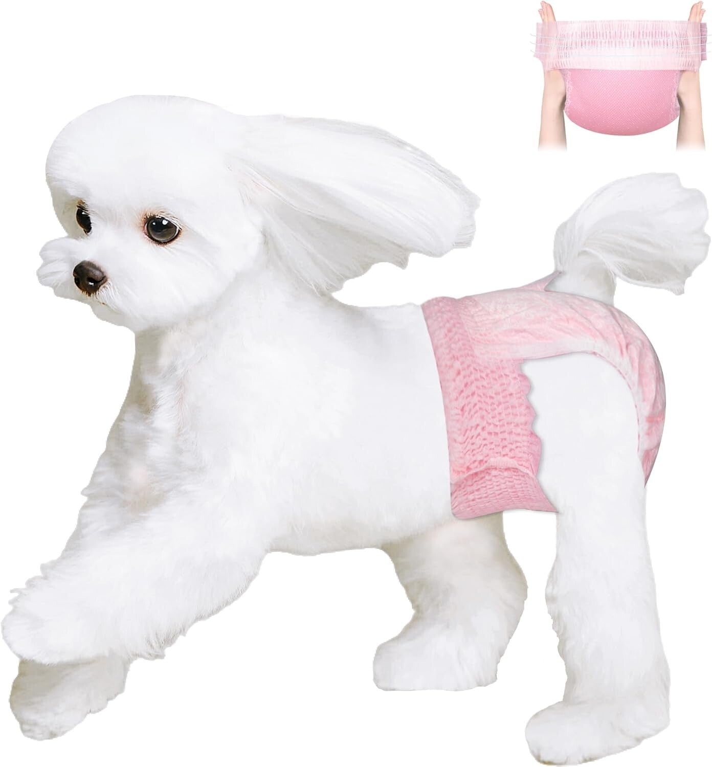 Extra Small 30-Pack Elastic Dog Diapers for Females in Heat - Strong Absorbency