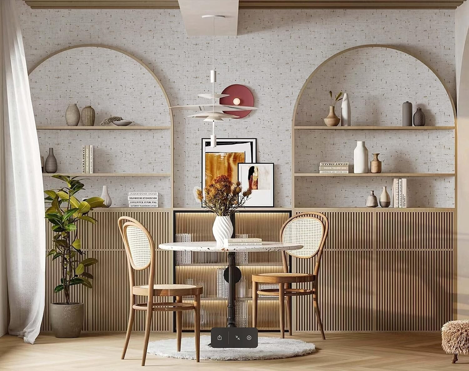 Easy to Use Beige Grasscloth Wallpaper - 17.7'' x 394'' Moisture-Proof Solution