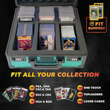 Load image into Gallery viewer, Elegant Green Aluminum Card Case for Graded Sports Cards - 3 Compartment Vault