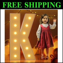 Load image into Gallery viewer, 4FT Light Up Letter K - Elegant Marquee Decor for Parties and Celebrations