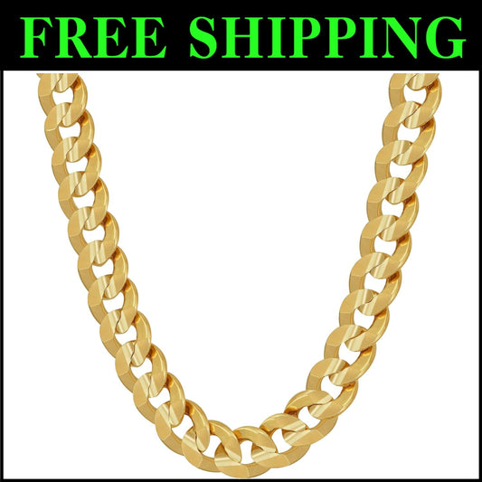 6mm & 9.5mm Gold or White Gold Plated Cuban Link Chain - Lifetime Warranty