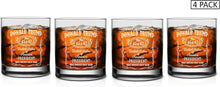 Load image into Gallery viewer, Set of 4 Classic Laser Engraved 11 oz Trump Whiskey Glasses - Dishwasher Safe