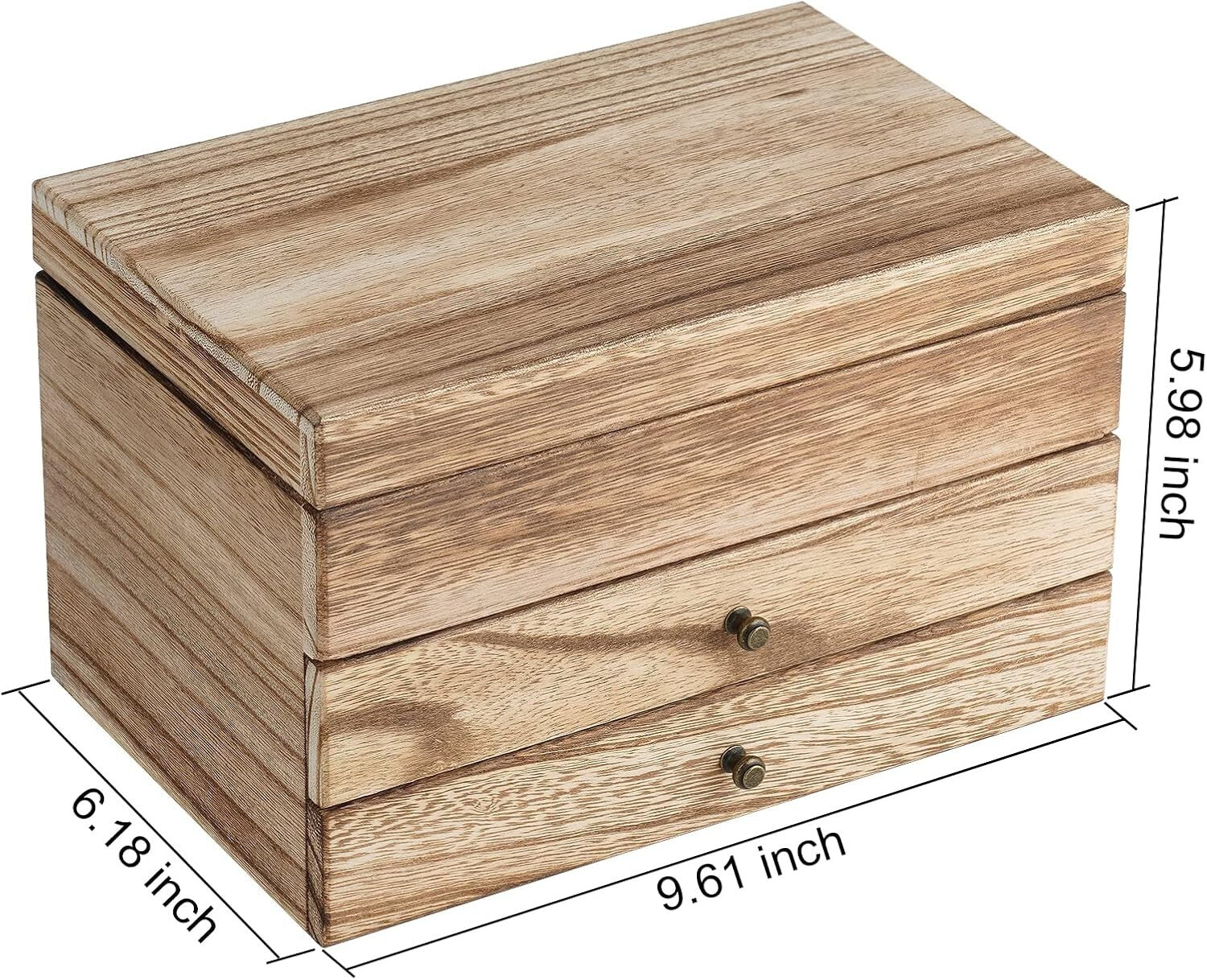 Carbonized Black Jewelry Box with Earring Organizer - Perfect for Gift Giving