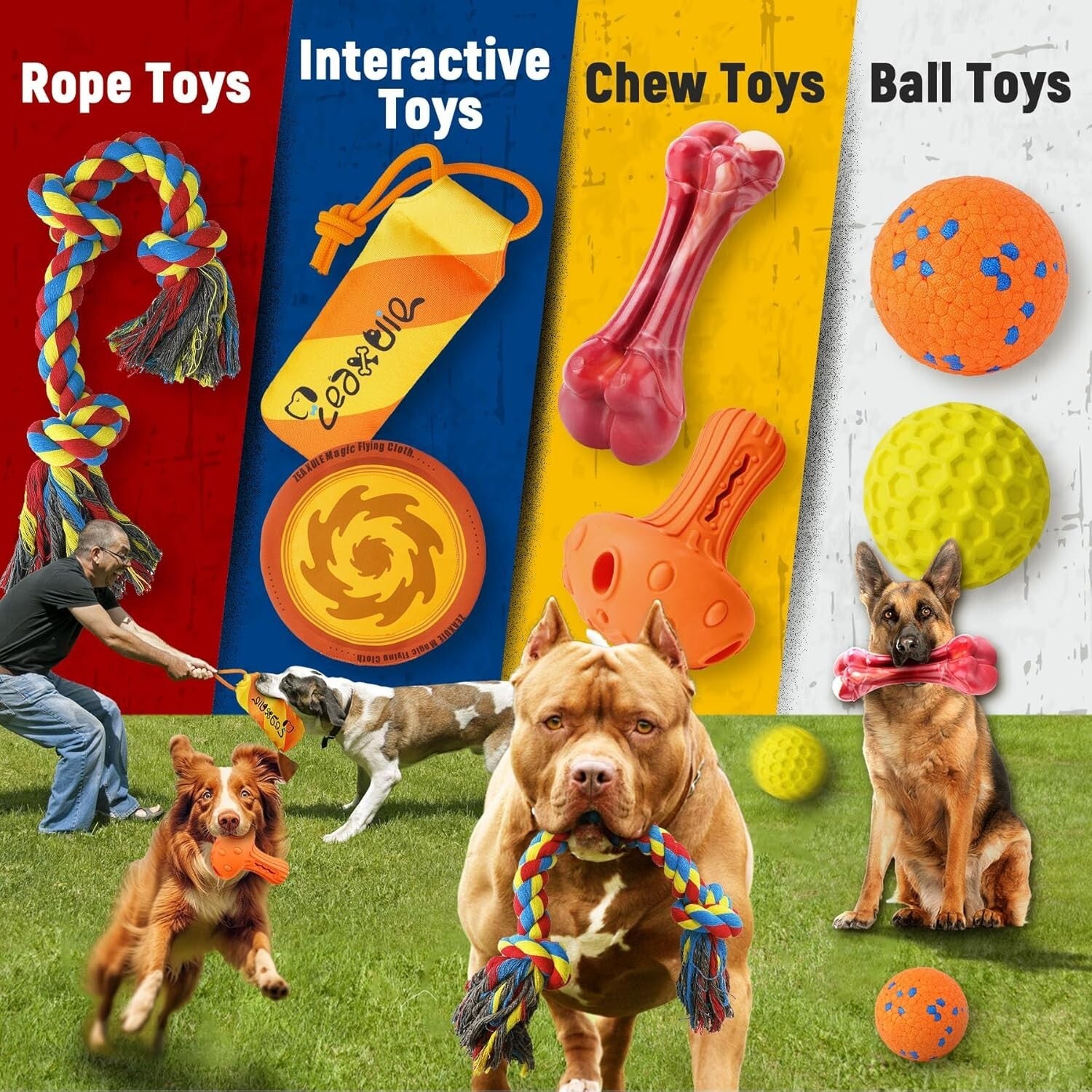 12-Pack Heavy-Duty Dog Chew Toys for Aggressive Chewers - Ultimate Fun Set