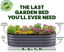 Load image into Gallery viewer, Modern Galvanized Garden Planter - 48" (4 ft) x 24" (2 ft) for Flowers &amp; Veggies