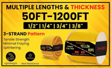 Load image into Gallery viewer, 1/2 Inch Twisted Nautical Rope - 3780 Lbs Strength, Oil Resistant &amp; Versatile