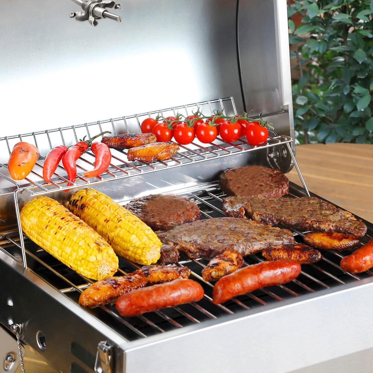 10000 BTU Stainless Steel Portable Grill - Ideal for Camping & Tailgating