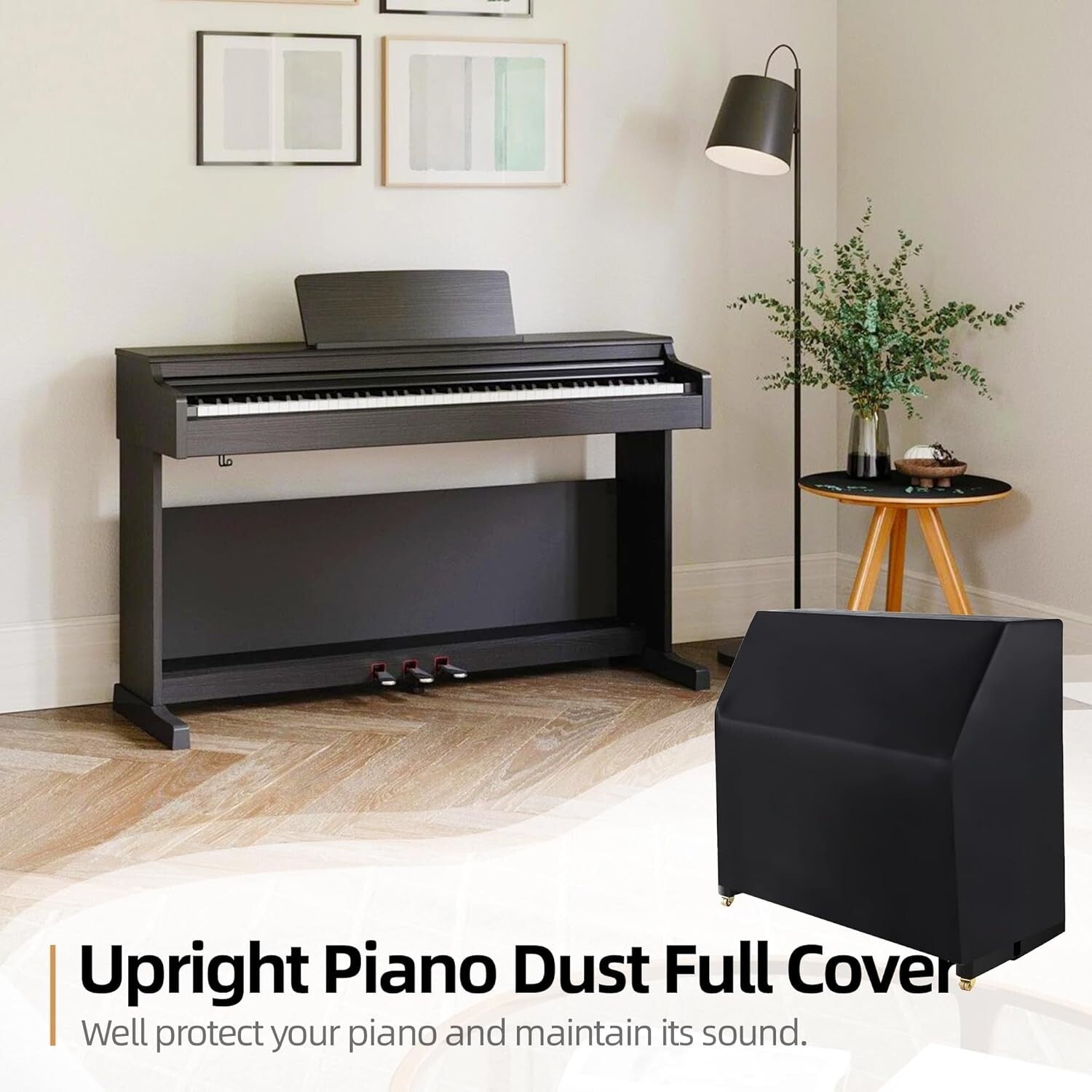 Portable Piano Dust Cover - Soft Velvet with Non-Scratch Surface & Elastic Fit