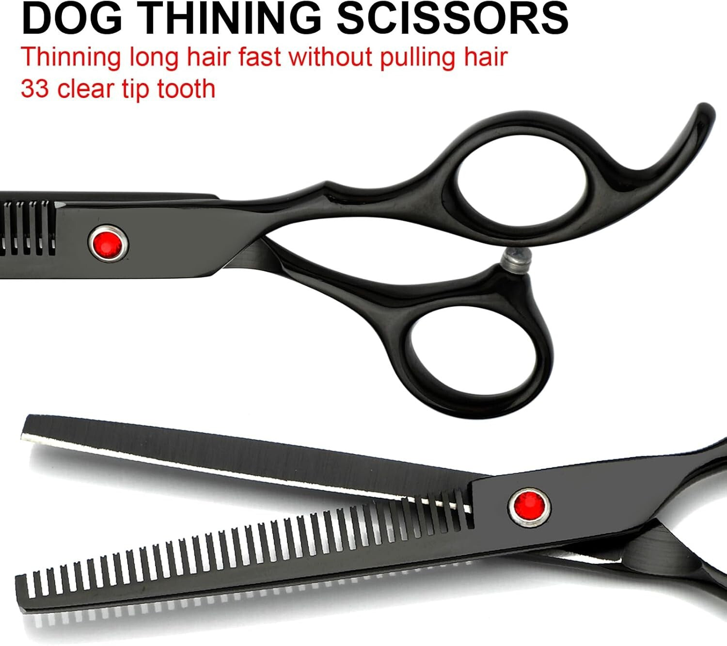 Ergonomic Dog Grooming Scissors Set with Comb - 5 Tools for Perfect Grooming
