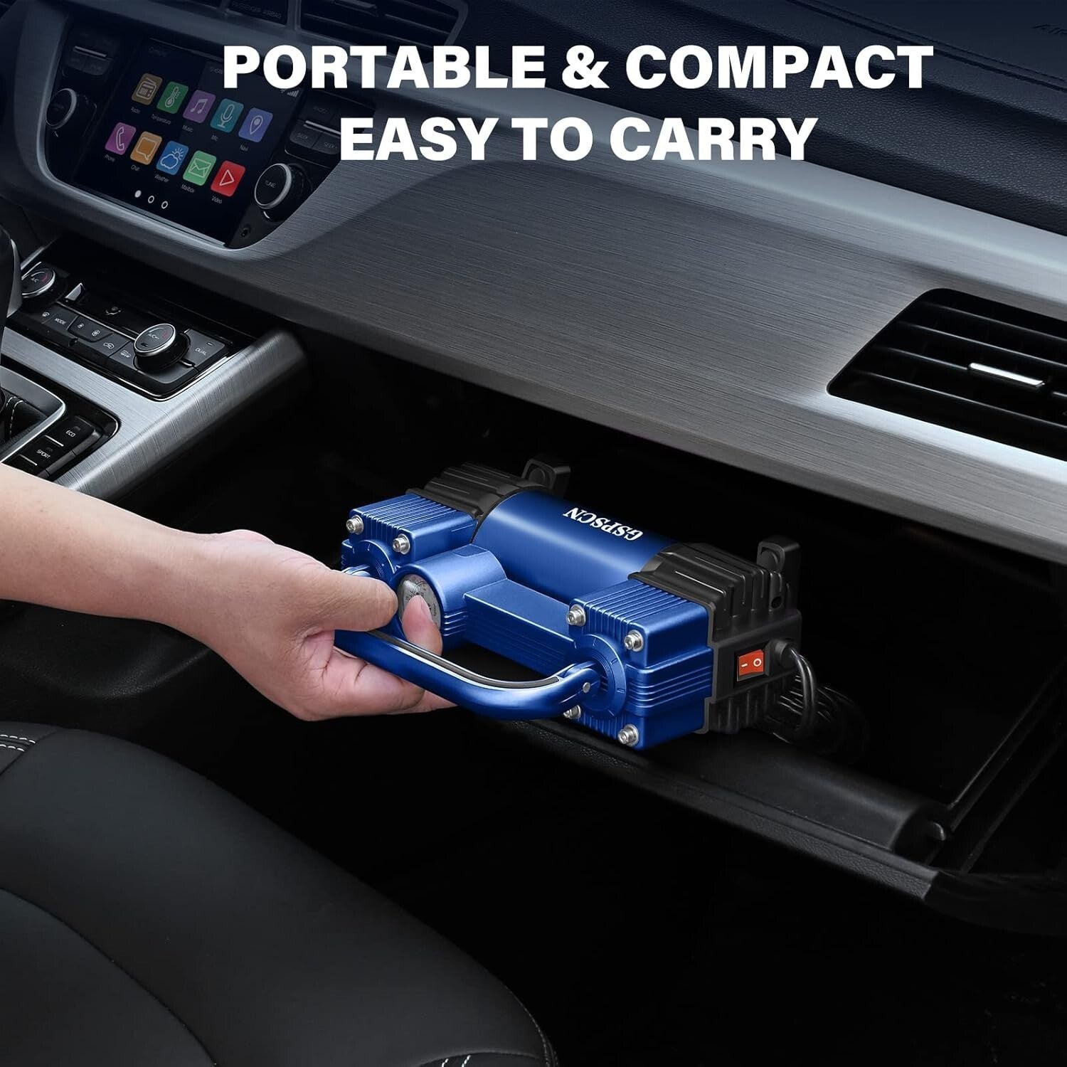 Lightweight 12V Tire Inflator with 11ft Hose - Quick Inflation for All Vehicles