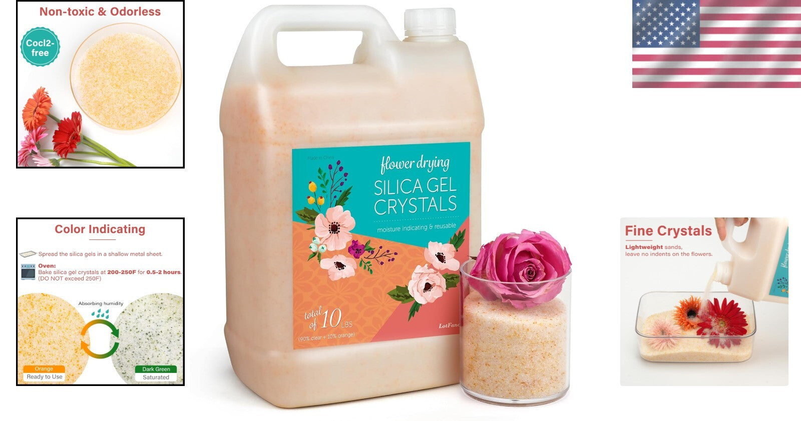 Effortless Flower Preservation with 10 LBS Color Indicating Silica Gel Crystals