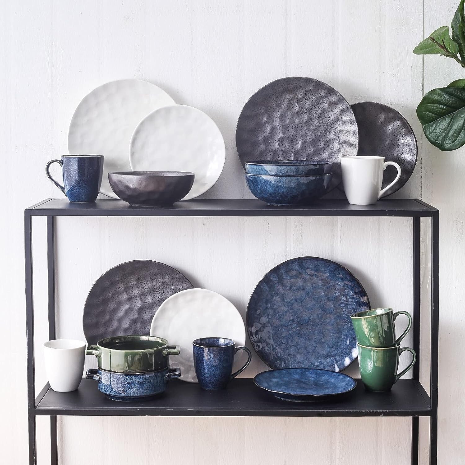 Chic 12 oz Stackable Coffee Mugs - Dishwasher & Microwave Safe, Unique Glaze