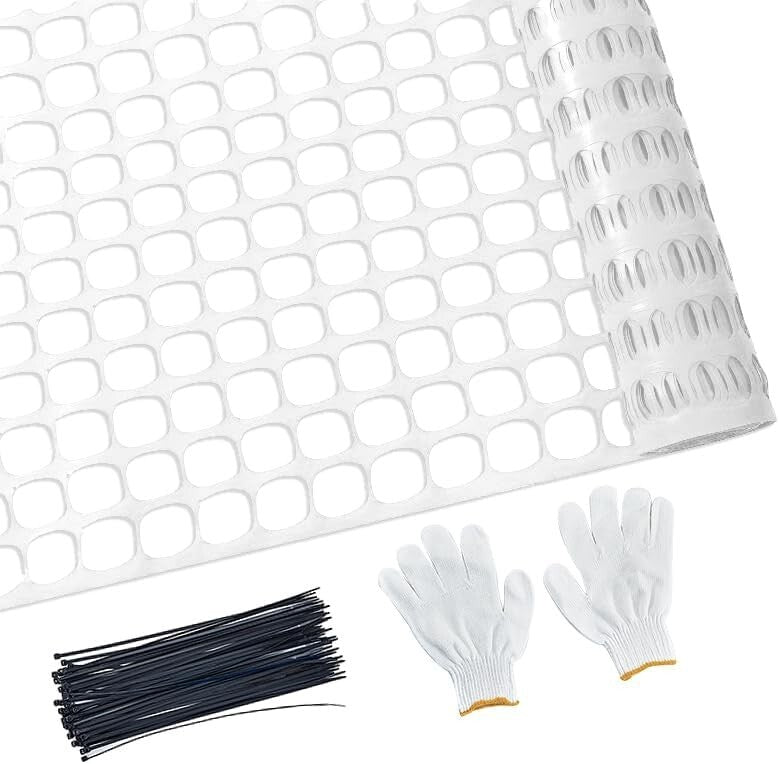 Reusable 4'x100' Plastic Mesh Safety Fence - Versatile Barrier with 100 Zip Ties
