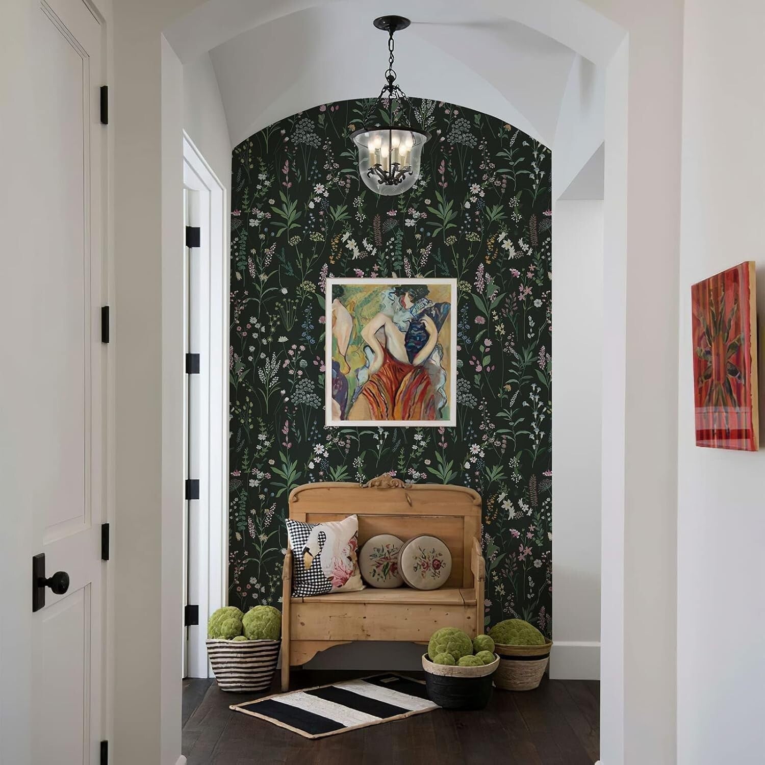 Garden Block Floral Peel and Stick Wallpaper - Easy Install for Modern Decor