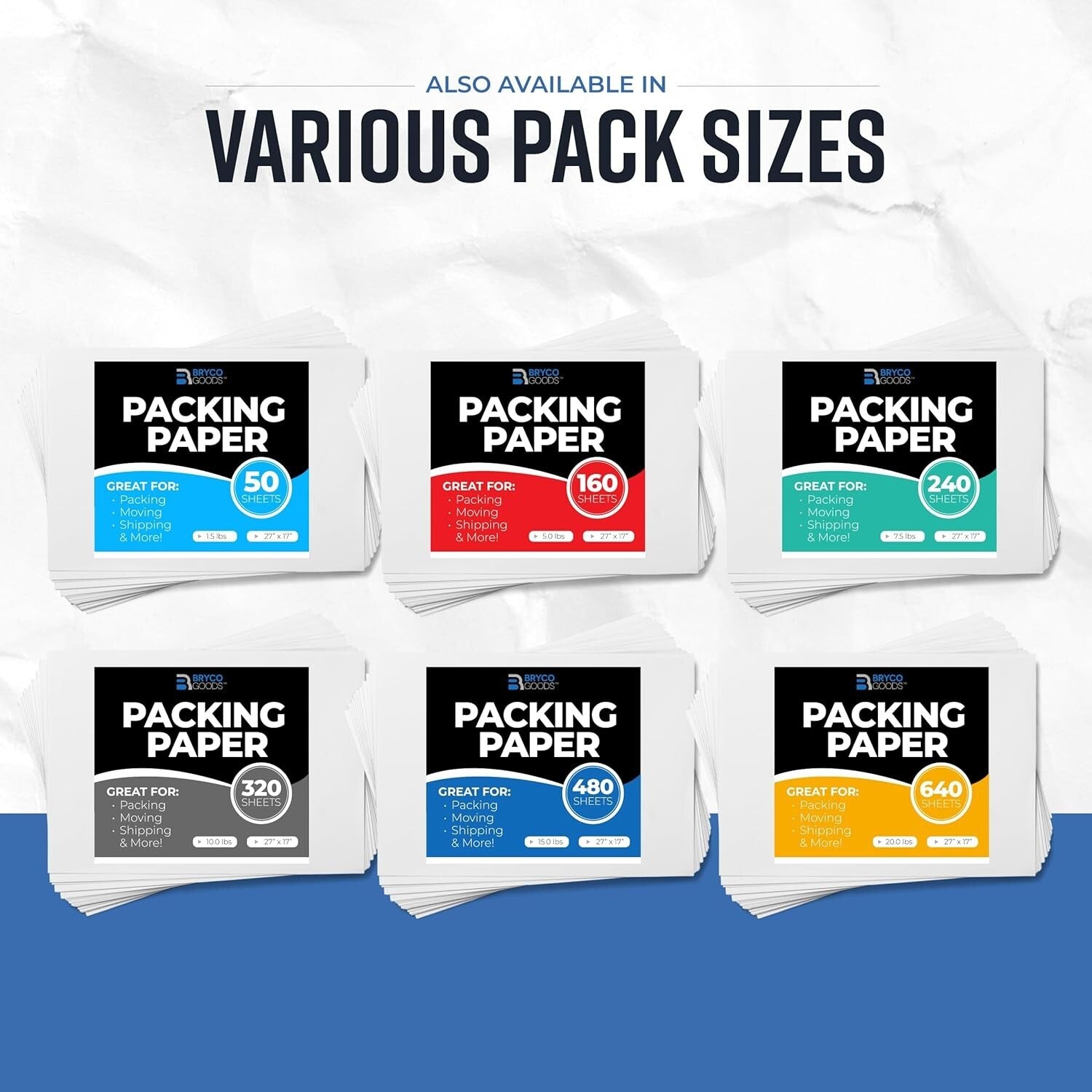 20lb Newsprint Packing Paper - 640 Sheets for Secure and Stress-Free Relocation