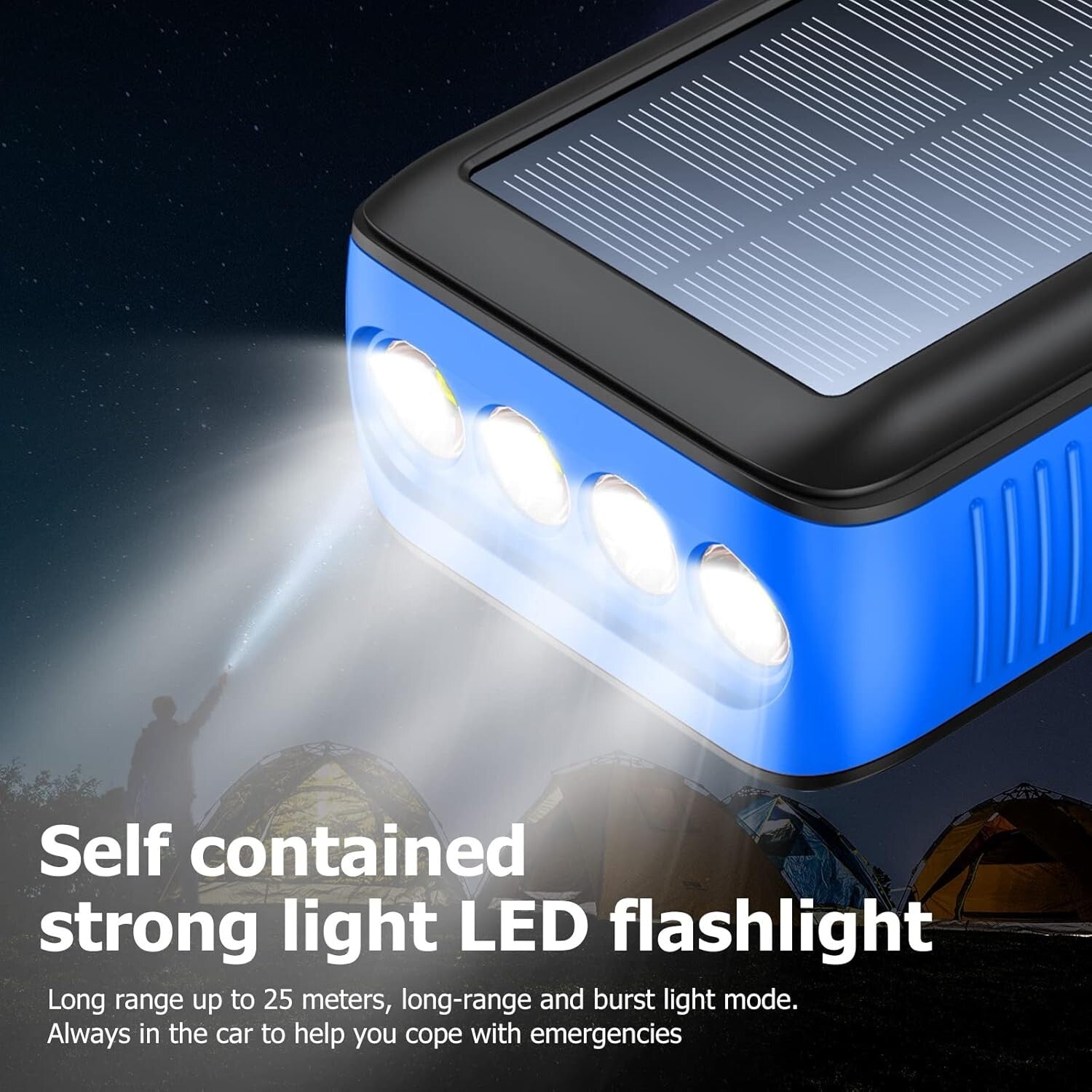 Portable 63200mAh Solar Power Bank with Fast Charging & Emergency Flashlight