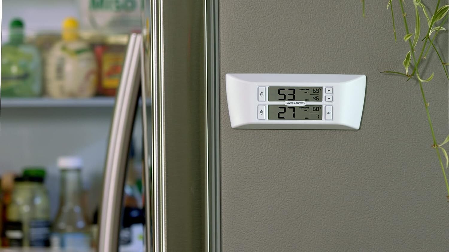 FDA-Certified Digital Wireless Thermometer for Fridge/Freezer with Custom Alarms