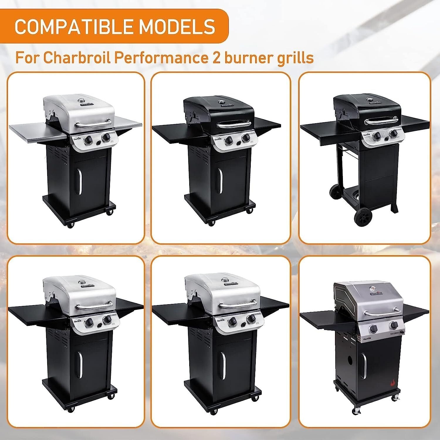 Versatile 2 Piece Cast Iron Grill Grates - Fits Charbroil Gas Grills 463673017