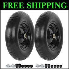 Load image into Gallery viewer, 16-Inch Non-Marking Wheelbarrow Tires: Flat Free, Easy Installation &amp; Adaptable