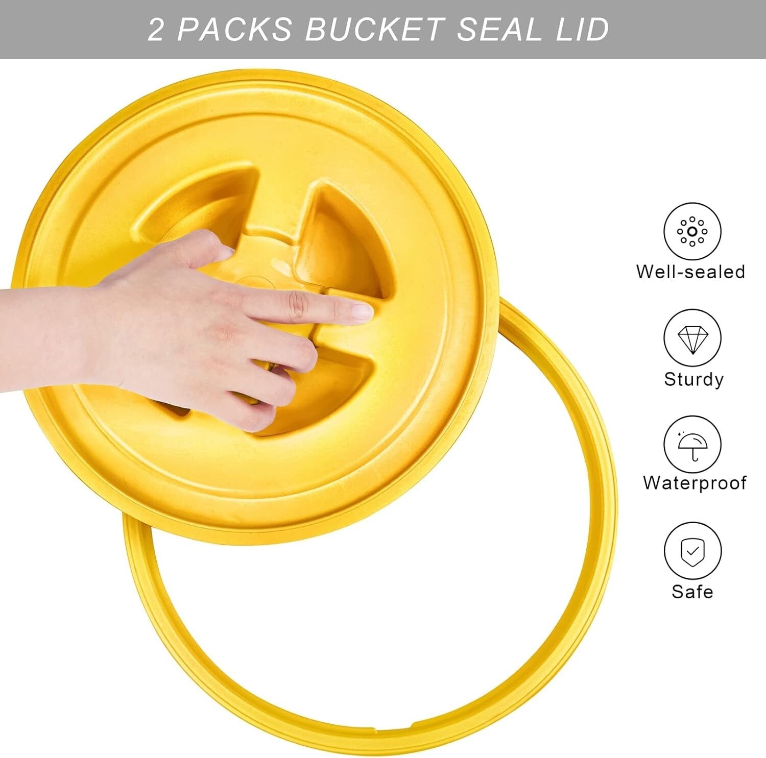 4-Pack Twist Sealing Lids for 5-Gallon Buckets - Hygienic & Leak-proof Design