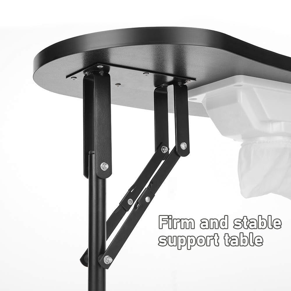 Professional Nail Desk with Lockable Wheels & Vented Surface - 36''x 16'' Black