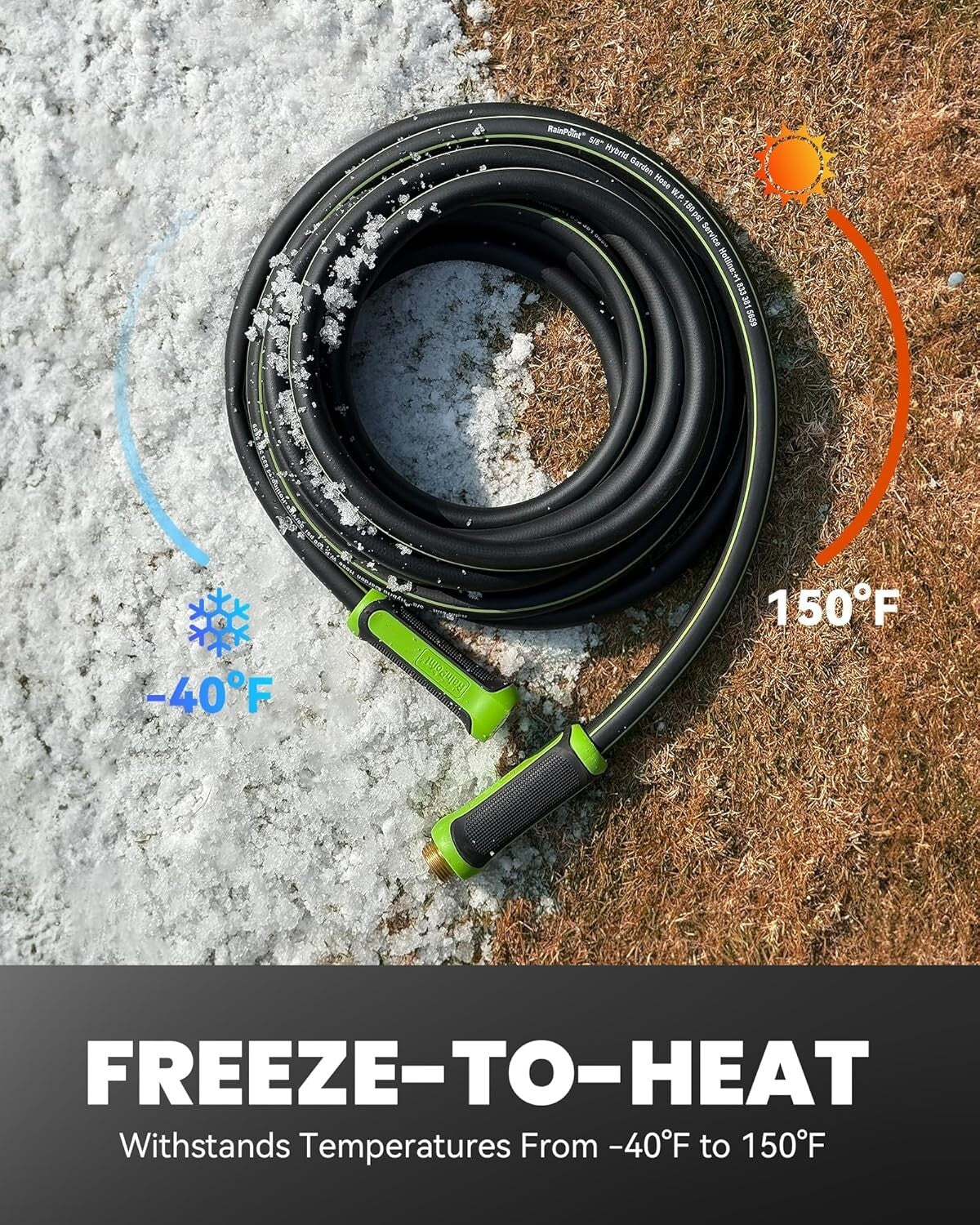 Lightweight 50ft Water Hose with Rotating Handle - Ideal for Yard & Car Wash