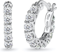Load image into Gallery viewer, Classic Sterling Silver 16mm AAA CZ Small Hoop Earrings for Women - Gift Boxed