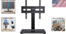 Load image into Gallery viewer, Universal Swivel TV Stand for 32-65 inch TVs - Adjustable Height &amp; Glass Base