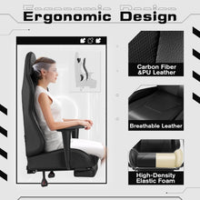 Load image into Gallery viewer, Adjustable Height Gaming Chair with Footrest &amp; 360-Degree Swivel - Modern Black