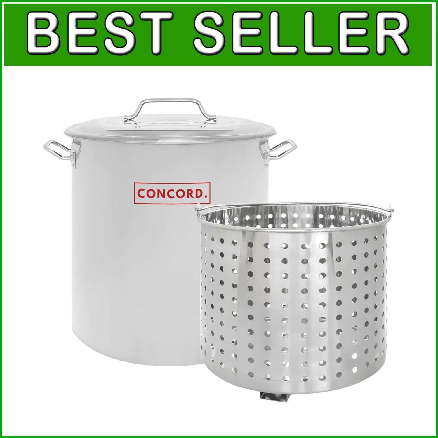 Versatile 40QT Stainless Steel Stockpot with Steamer Basket - Ideal for Boiling