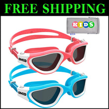 Load image into Gallery viewer, Comfortable Kids Swim Goggles - Leak-Proof &amp; Wide View, 2 Pack for 6-14 Years