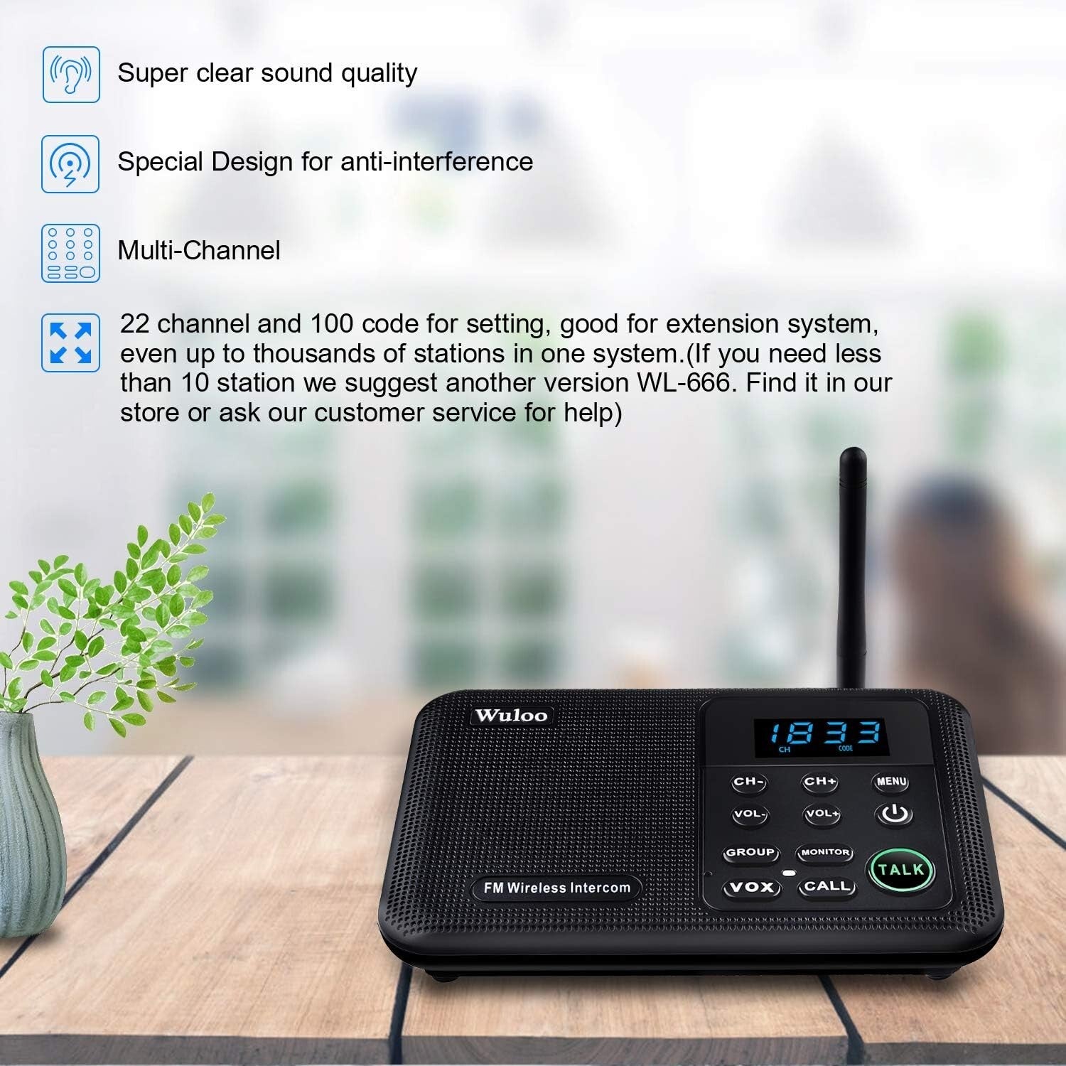 Wireless Intercom System for Home - 1 Mile Range, 6 Pack of Clear Communication