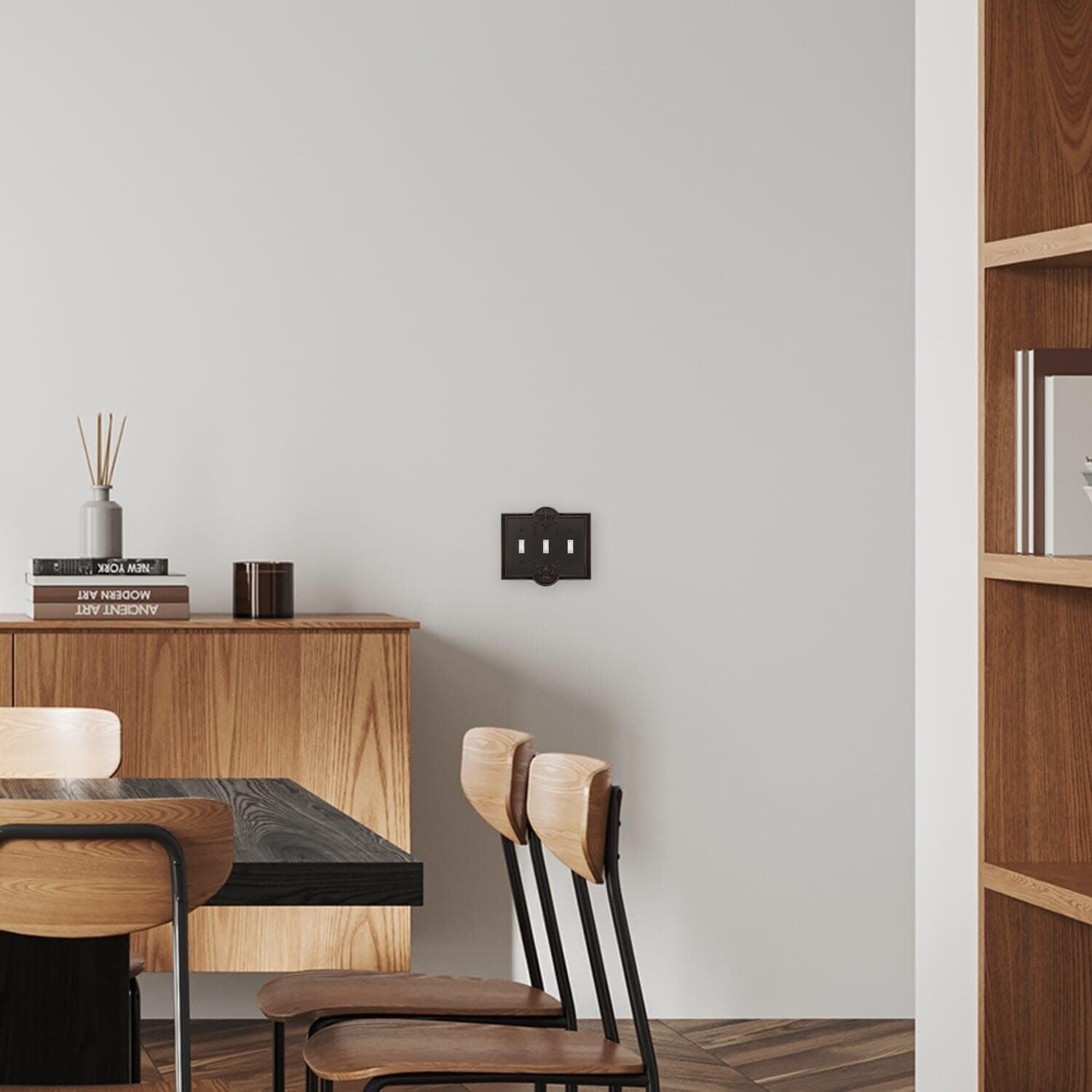 Curved Edge Antique Pewter Switch Cover - Durable Brass Craftsmanship