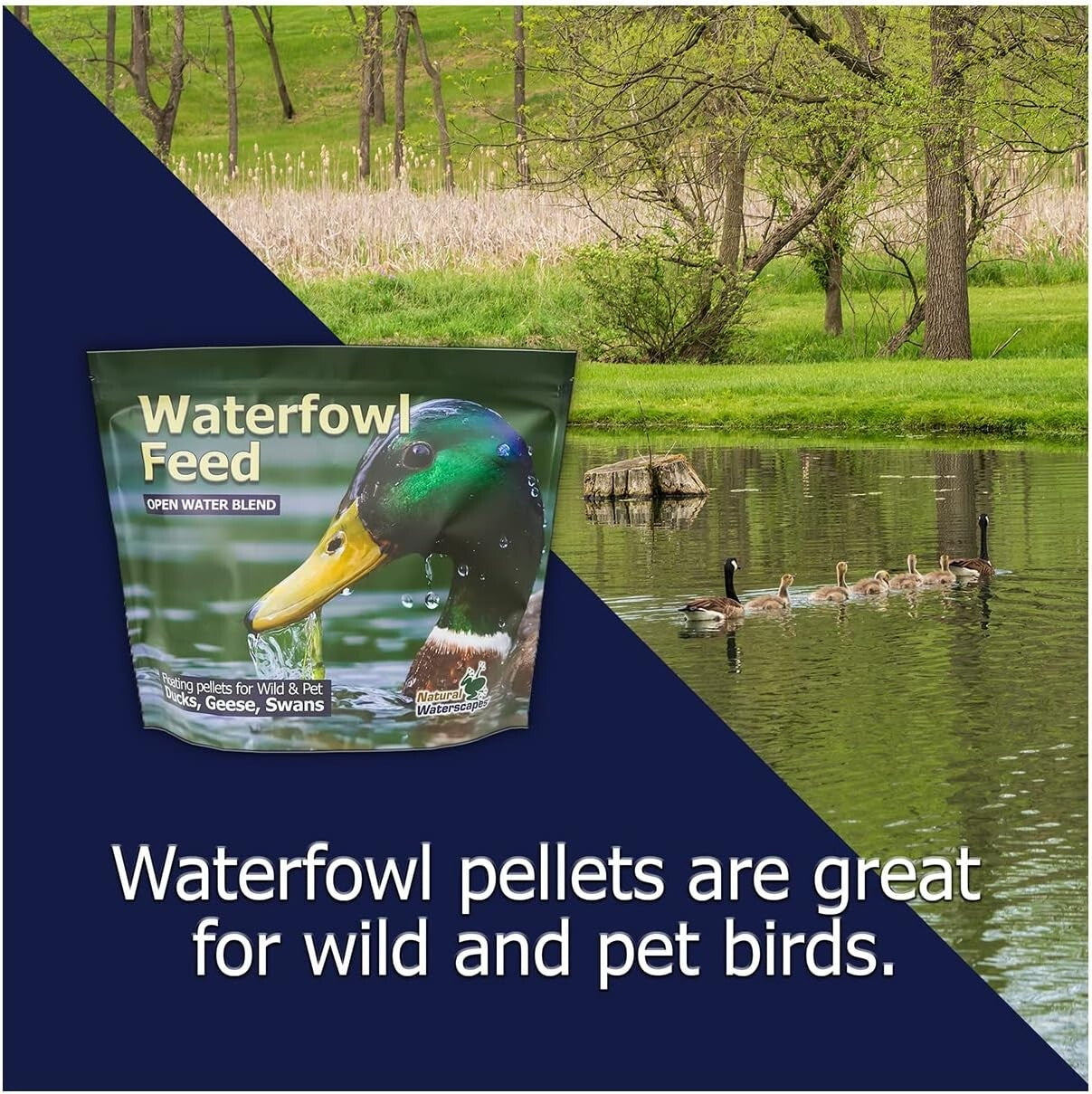 20 lb Premium Floating Pellets for Ducks, Swans & Geese - Seafood Flavor