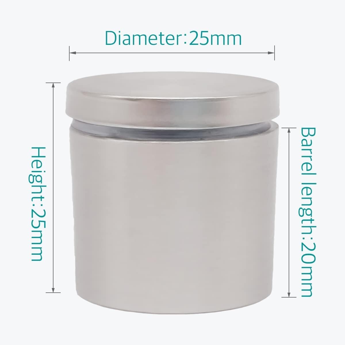 50 Stainless Steel Standoffs - 1 X 1 Inch Mounts for Glass Panels and Signs