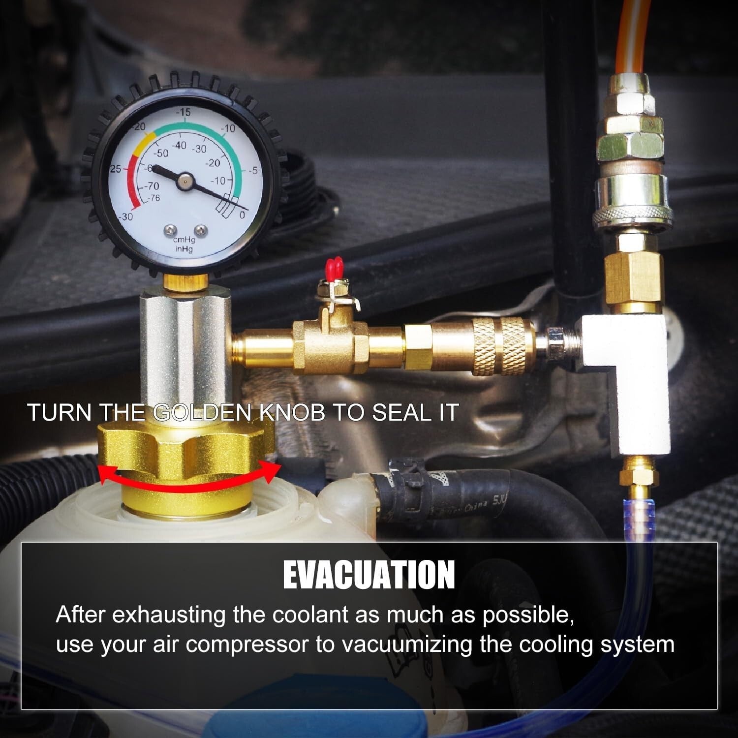 Professional Coolant Filling Tool Kit - Pneumatic System for Rapid Radiator Care