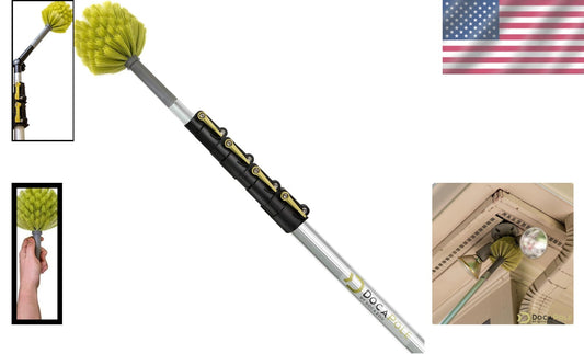 All-in-One 6-24 Ft Telescoping Cleaning Kit with Cobweb Duster & Window Squeegee