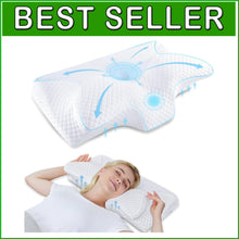 Load image into Gallery viewer, Orthopedic Neck Pillow with 2 Height Options for Side, Back &amp; Stomach Sleepers