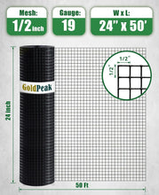 Load image into Gallery viewer, Robust 24'' x 50' Black Garden Mesh Wire Roll - Easy Install Fencing Solution