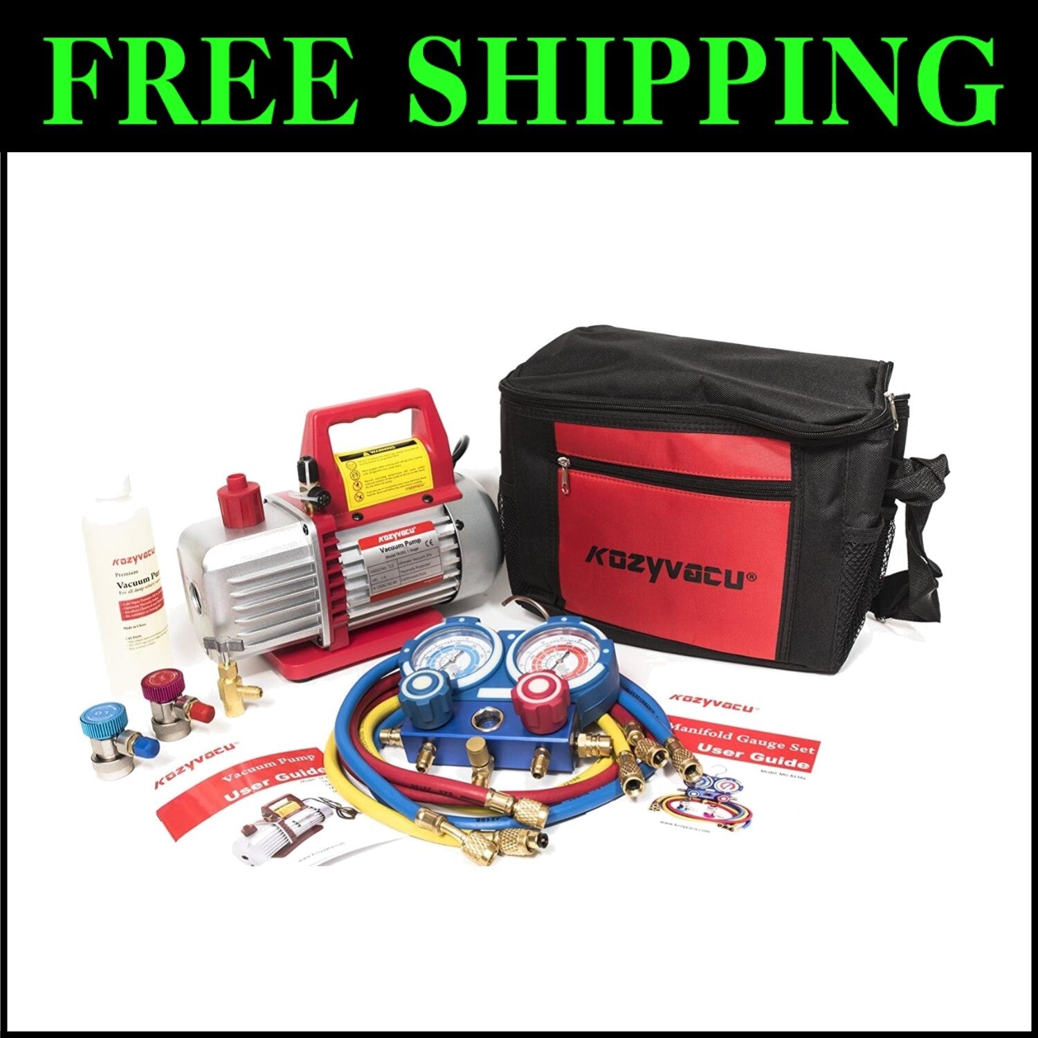 Versatile AC Repair Tool Kit with Manifold Gauge Set for R134A, R22, R410A