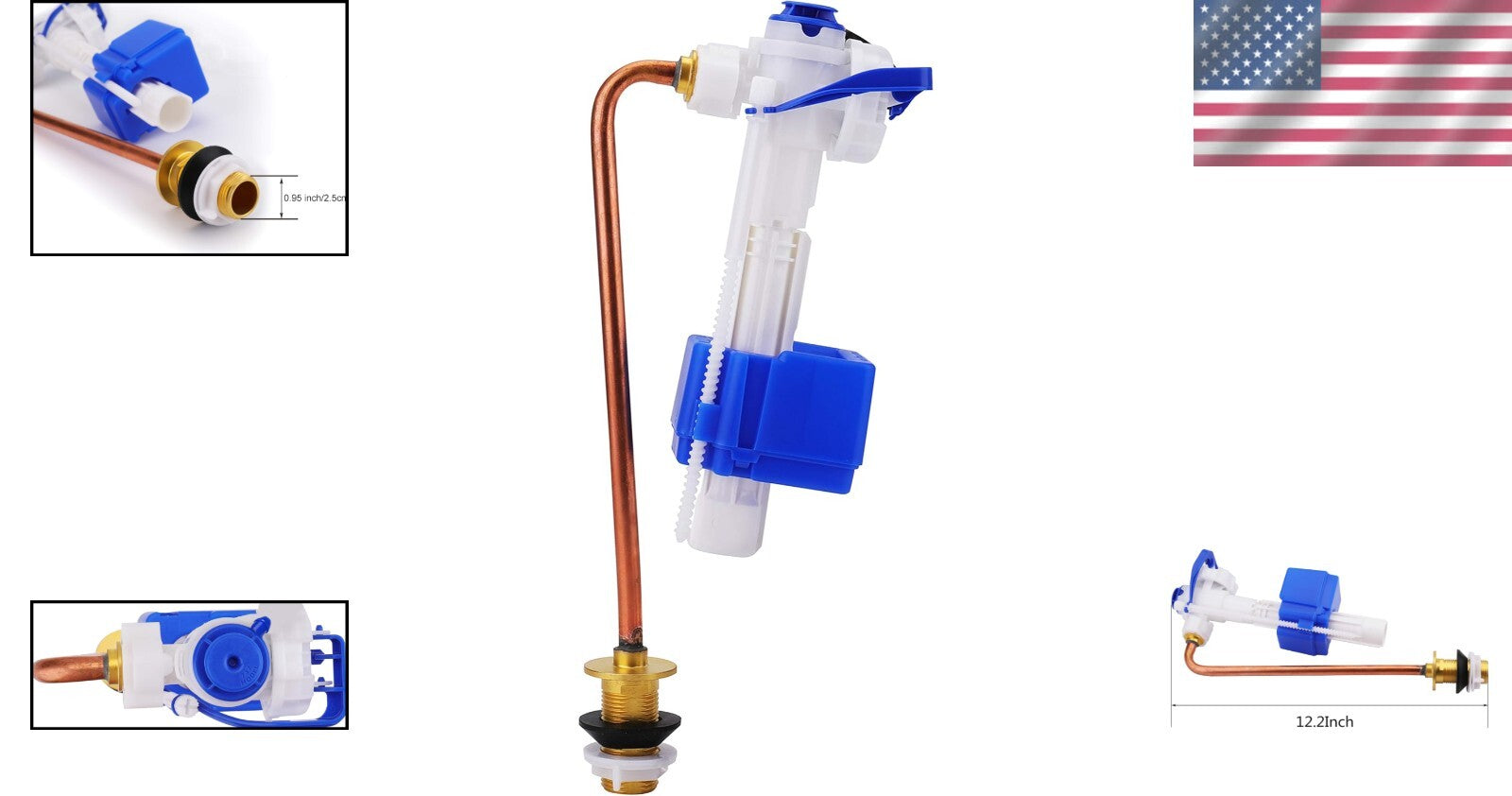 Eco-Friendly Silent Fill Valve Assembly - Compatible with Multiple Toilet Models