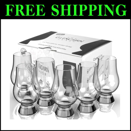 Premium Whiskey Glasses Gift Set - 6 Dishwasher Safe, Lead-Free Crystal Pieces