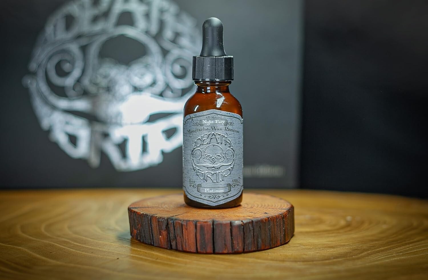 Sophisticated Platinum Mustache Wax Kit with Refillable Inserts & Grooming Tools