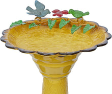 Load image into Gallery viewer, Weather-Resistant 17" Vintage Metal Bird Bath with Sturdy Stand - Outdoor Charm