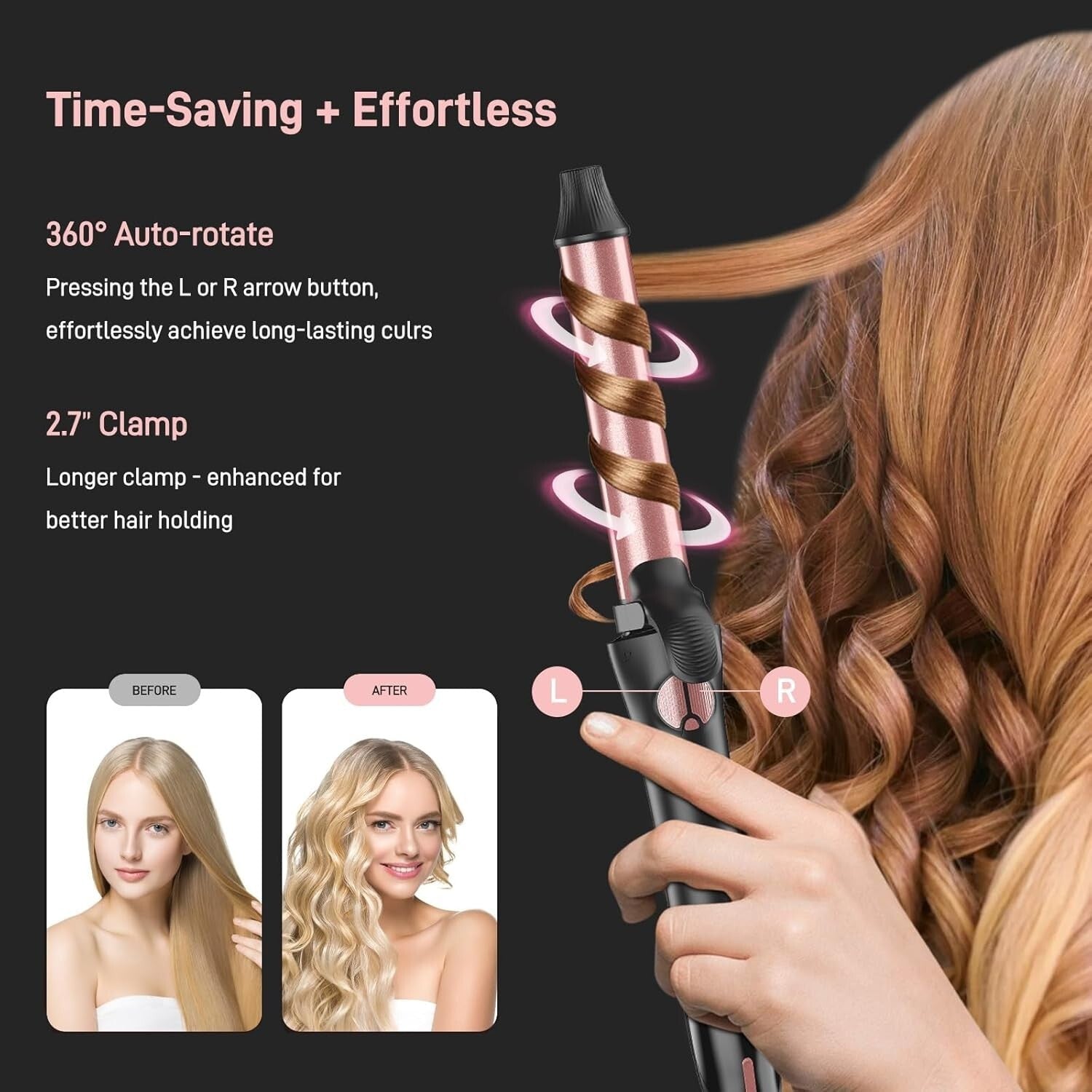 Professional Auto Rotating Curling Iron – Adjustable Heat for Long-Lasting Curls